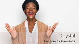  Presentation with african american business - Presentation theme consisting of young-african-american-girl-wearing background and a soft green colored foreground