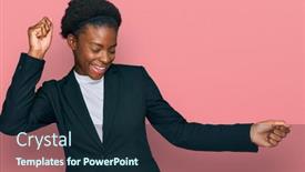  Presentation with moving business - Slide deck having young-african-american-girl-wearing background and a navy blue colored foreground