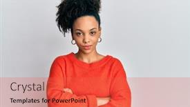  Presentation with african american girl power business - Slide deck featuring young-african-american-girl-wearing background and a red colored foreground