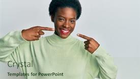  Presentation with african american dental - Beautiful presentation theme featuring young-african-american-girl-wearing backdrop and a mint green colored foreground