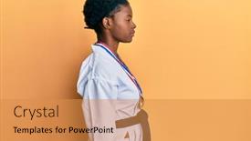  Presentation with kimono - Theme consisting of young-african-american-girl-wearing background and a gold colored foreground