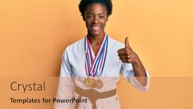  Presentation with kimono - Slides with young-african-american-girl-wearing background and a coral colored foreground