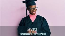  Presentation with ceremony - Beautiful PPT theme featuring young-african-american-girl-wearing backdrop and a navy blue colored foreground