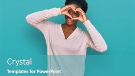  Presentation with american heart - PPT layouts having young-african-american-girl-wearing background and a teal colored foreground