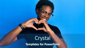  Presentation with american heart - Presentation theme enhanced with young-african-american-girl-wearing background and a ocean colored foreground