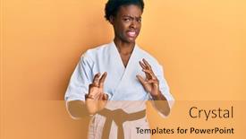  Presentation with kimono - PPT theme featuring young-african-american-girl-wearing background and a yellow colored foreground