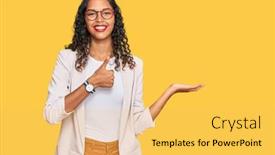  Presentation with african american business - Presentation theme enhanced with young-african-american-girl-wearing background and a yellow colored foreground