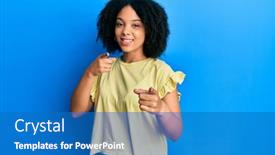  Presentation with american energy - Beautiful slide set featuring young-african-american-girl-wearing backdrop and a teal colored foreground