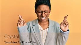  Presentation with hope - Amazing slide set having young-african-american-girl-wearing backdrop and a coral colored foreground