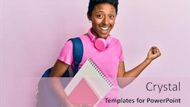  Presentation with proud american - Presentation theme enhanced with young-african-american-girl-wearing background and a lemonade colored foreground