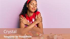  Presentation with confident love - Colorful PPT theme enhanced with young-african-american-girl-wearing backdrop and a coral colored foreground