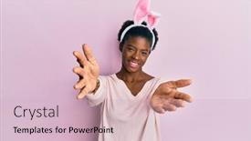  Presentation with american - Beautiful theme featuring young-african-american-girl-wearing backdrop and a soft green colored foreground