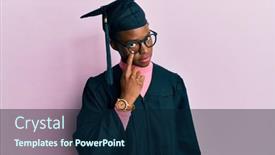  Presentation with african american teenager girl - Beautiful PPT layouts featuring young-african-american-girl-wearing backdrop and a navy blue colored foreground