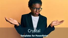  Presentation with african american business - Amazing PPT theme having young-african-american-girl-wearing backdrop and a navy blue colored foreground