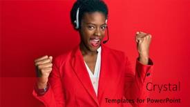  Presentation with proud american - Slide deck consisting of young-african-american-girl-wearing background and a crimson colored foreground