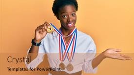  Presentation with black girl - Amazing slide set having young-african-american-girl-wearing backdrop and a coral colored foreground