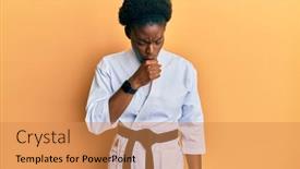  Presentation with black girl - Slide set with young-african-american-girl-wearing background and a coral colored foreground