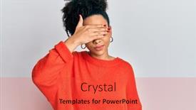  Presentation with sad girl - Presentation theme featuring young-african-american-girl-wearing background and a red colored foreground