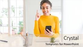  Presentation with african american - PPT theme consisting of young african american girl working background and a yellow colored foreground