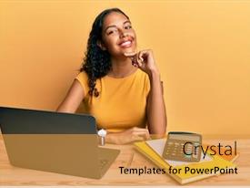 Young African American Girl Working PPT template 31 | CrystalGraphics