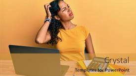  Presentation with african american girl power business - Theme enhanced with young-african-american-girl-working background and a gold colored foreground