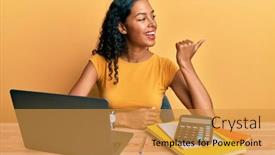  Presentation with american - Theme enhanced with young-african-american-girl-working background and a gold colored foreground