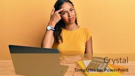  Presentation with skin infection - Beautiful presentation design featuring young-african-american-girl-working backdrop and a gold colored foreground