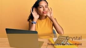  Presentation with deaf - PPT theme featuring young-african-american-girl-working background and a gold colored foreground