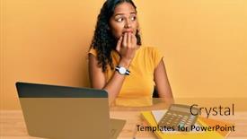  Presentation with african american - Amazing slides having young-african-american-girl-working backdrop and a gold colored foreground
