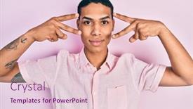  Presentation with american - Slide deck with young-african-american-guy-doing background and a  colored foreground