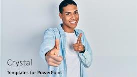  Presentation with american energy - PPT theme consisting of young-african-american-guy-wearing background and a lemonade colored foreground