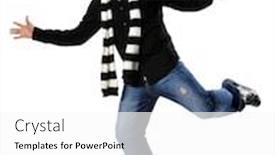  Presentation with hip hop - Presentation design featuring young african american hip-hop dancer isolated over a white background background and a white colored foreground