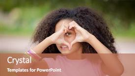  Presentation with african american teen girls - PPT theme consisting of young african american kid making background and a coral colored foreground