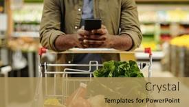  Presentation with products supermarket - Slides consisting of young-african-american-male-consumer background and a yellow colored foreground