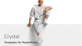  Presentation with bleached - Slide deck enhanced with young-african-american-male background and a white colored foreground