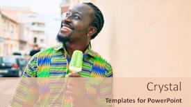  Presentation with wall street - Cool new slides with young-african-american-man-eating backdrop and a lemonade colored foreground