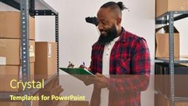  Presentation with african american business - Presentation featuring young-african-american-man-ecommerce background and a violet colored foreground