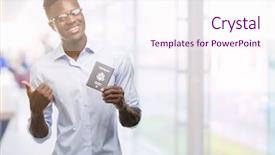  Presentation with african america - Presentation theme enhanced with young african american man holding background and a  colored foreground