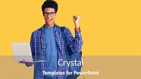  Presentation with proud american - Presentation with young-african-american-man-holding background and a ocean colored foreground