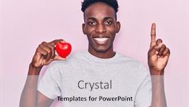  Presentation with american heart - Audience pleasing slide deck consisting of young-african-american-man-holding backdrop and a light gray colored foreground