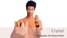  Presentation with salary - PPT layouts consisting of young-african-american-man-holding background and a lemonade colored foreground