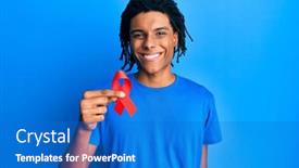  Presentation with african - Slides enhanced with young-african-american-man-holding background and a cobalt blue colored foreground