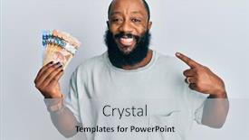  Presentation with canadian - Slide set enhanced with young-african-american-man-holding background and a light gray colored foreground