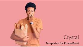  Presentation with scandal - Slides having young-african-american-man-holding background and a coral colored foreground