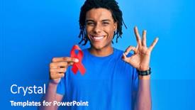  Presentation with american - Amazing slides having young-african-american-man-holding backdrop and a cobalt blue colored foreground