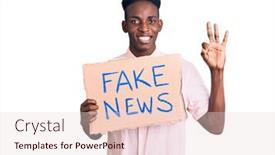  Presentation with fake news - Presentation theme consisting of young-african-american-man-holding background and a lemonade colored foreground