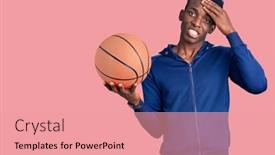  Presentation with american graduation african education - Presentation design having young-african-american-man-holding background and a coral colored foreground