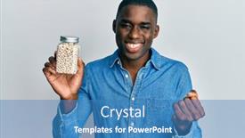  Presentation with proud american - Cool new slide deck with young-african-american-man-holding backdrop and a teal colored foreground