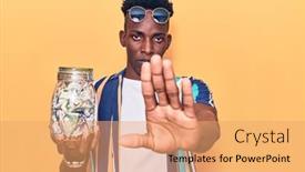  Presentation with defense - Slide deck with young-african-american-man-holding background and a coral colored foreground