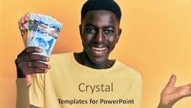  Presentation with canadian - Amazing PPT layouts having young-african-american-man-holding backdrop and a yellow colored foreground